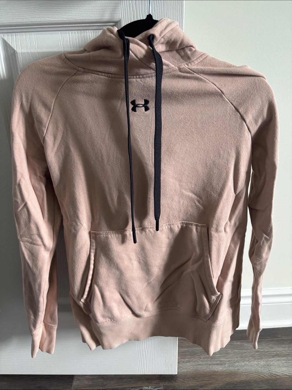 Under Armour Blush Pink Pullover Hoodie with Black Logo